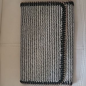 Black and White Raffia Cluch Bag